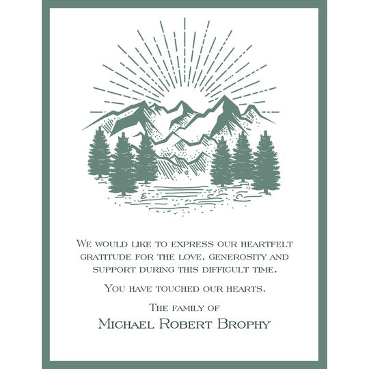 Mountain Range Flat Sympathy Cards